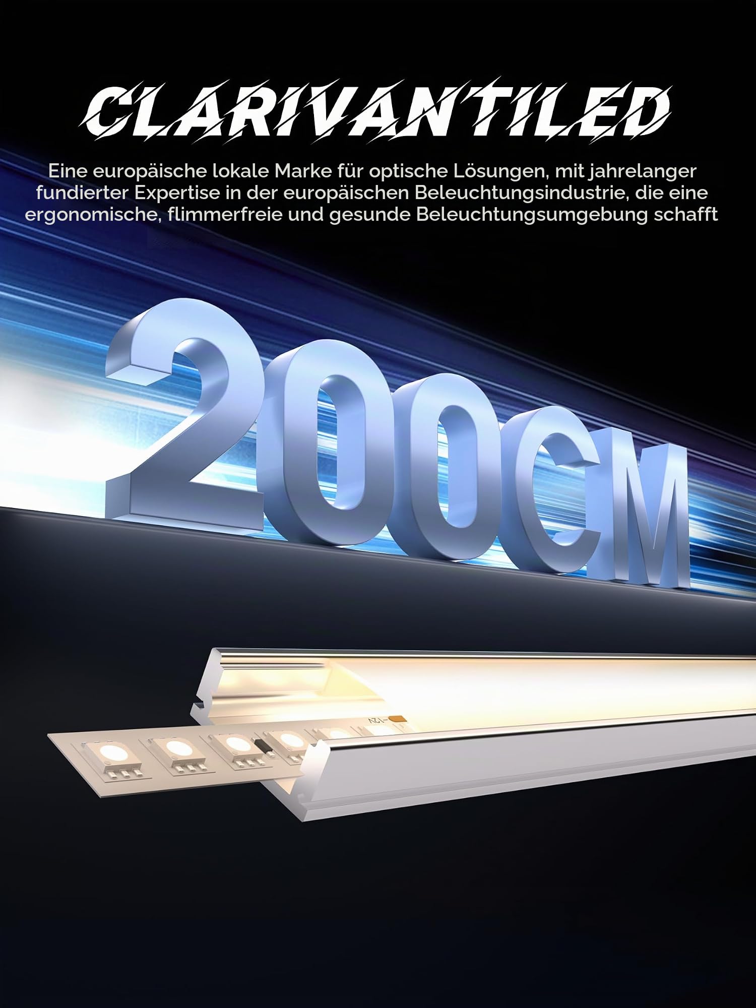 LED Profil U-Form 2m x 10 Stück(20m), Schiene aus eloxiertem Aluminium, kanal für Streifen bis 12mm, diffusor für gleichmäßige Lichtverteilung (SP26)