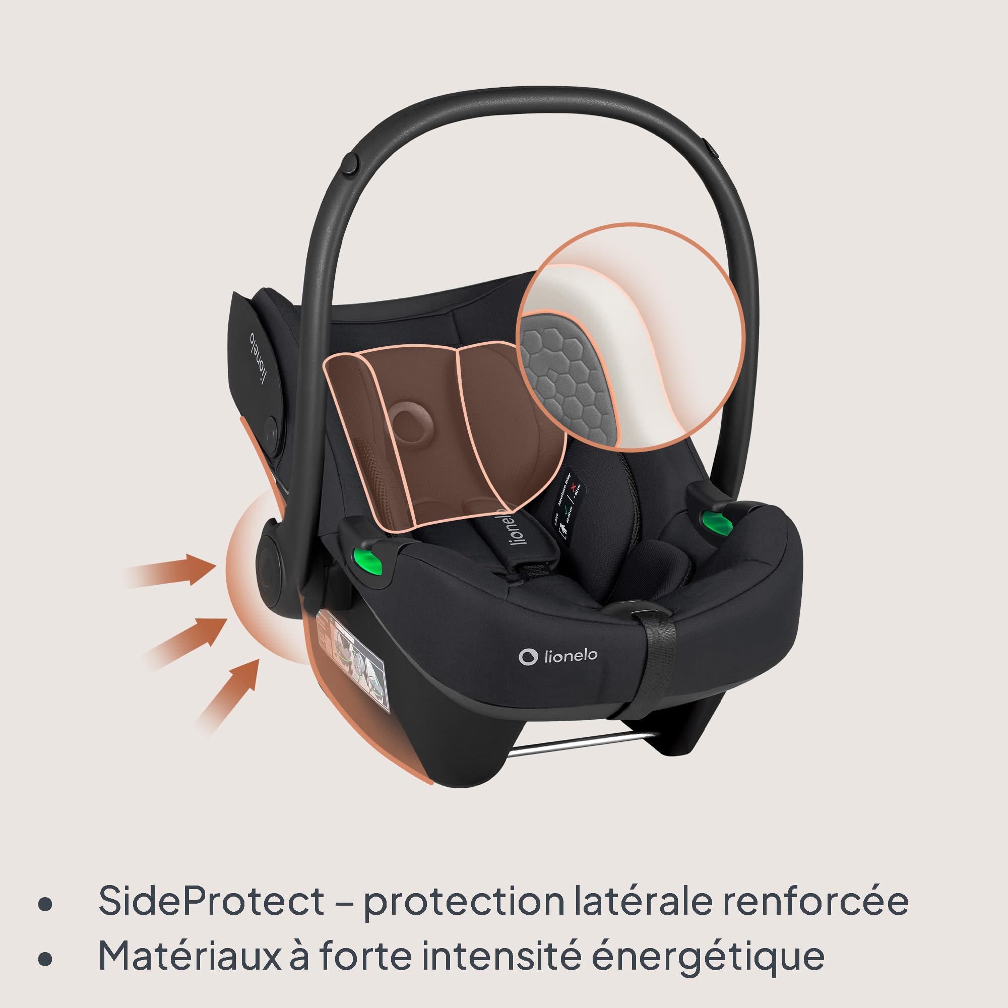 Lionelo ASTRID i-Size SET Siège Auto Enfant Avec Base (40-87 cm) ISOFIX | Cosy pour Bébé Montage ISOFIX, Ceinture de Sécurité à 3 Points Protection Latérale, Insert Dri-Seat