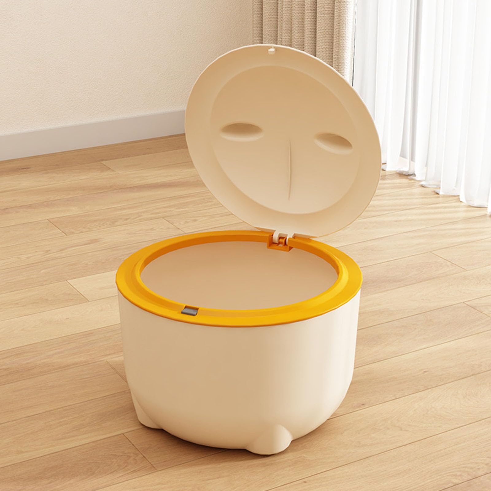 Pattumiera multifunzionale per gatti con coperchio a pressione dal design chiuso, ideale per il controllo degli odori in una soluzione di rifiuti domestici adatta ai gatti
