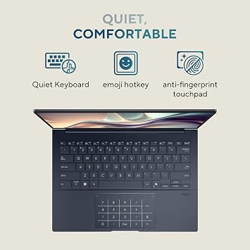 ASUS Zenbook 14 OLED UX3405CA Laptop | 14.0 WUXGA (1920x1200) OLED Touchscreen | Intel Core Ultra 5 225H | 16GB RAM | 512GB PCIe SSD | UK Backlit Keyboard | Windows 11