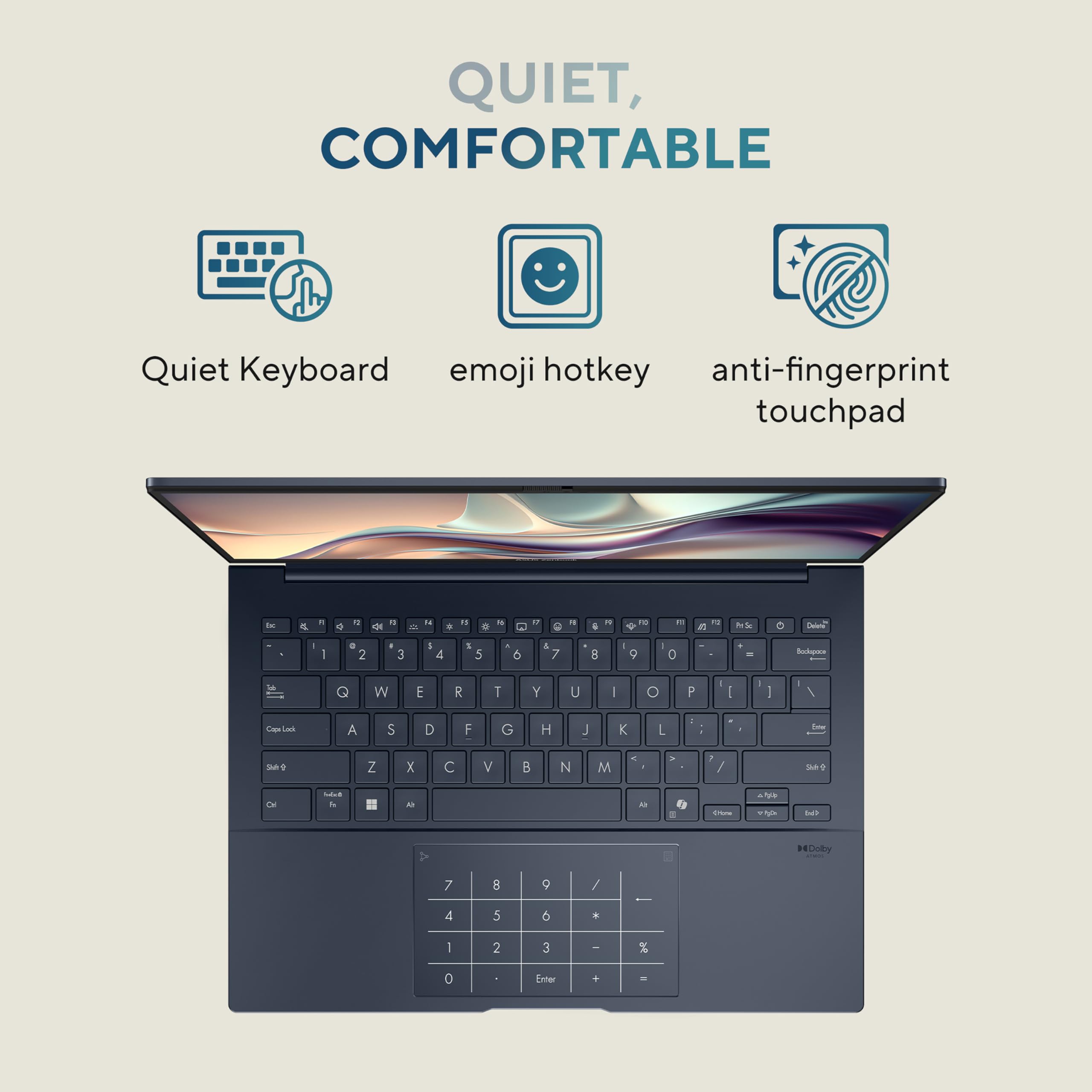 ASUS Zenbook 14 OLED UX3405CA 14.0" 2.8K OLED Laptop (Intel Core Ultra 5-225H, 16GB RAM, 512GB PCIe SSD, UK Layout Backlit Keyboard, Windows 11) — view 7