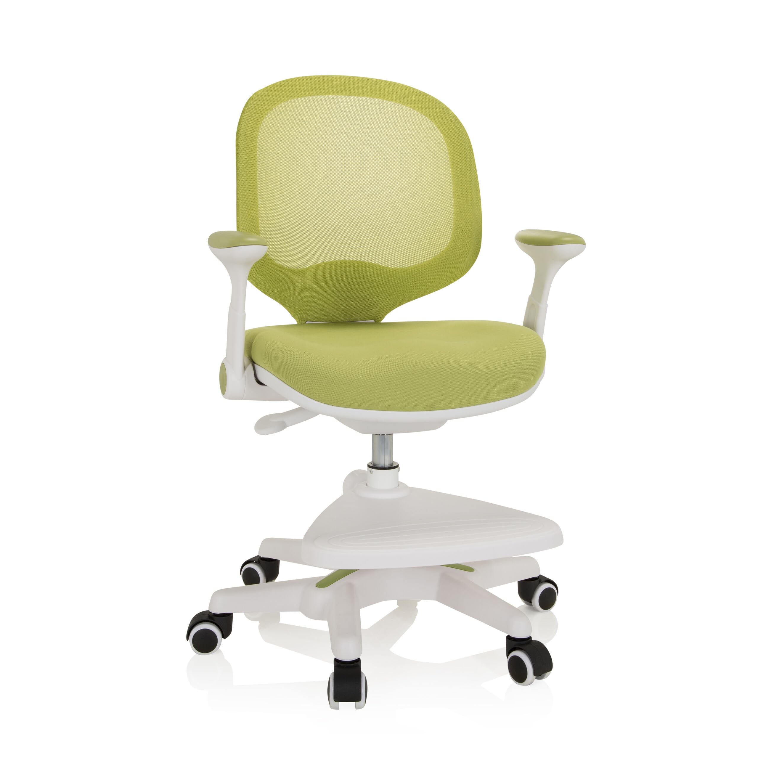 hjh OFFICE Silla para niños Silla giratoria Kid Ergo Tela/Tejido de Malla Práctico reposapiés Regulable en Altura Verde
