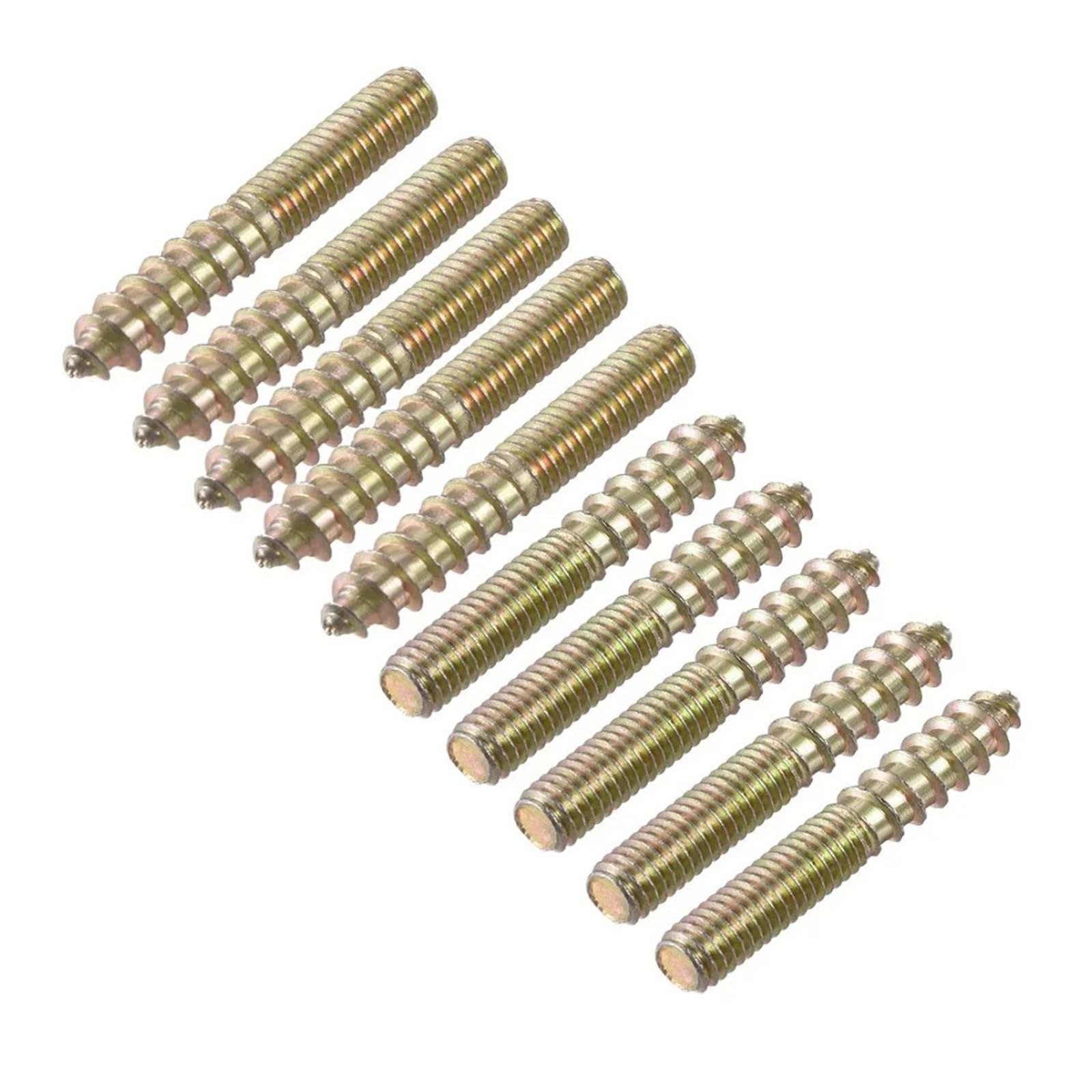 Tornillos Tornillos autorroscantes Tornillo de ace 10 tornillos autorroscantes de doble cabeza for colgar, rosca M8 M6, de acero al carbono, de doble extremo, de 30 mm, 40 mm, 50 mm y 60 mm for mueble