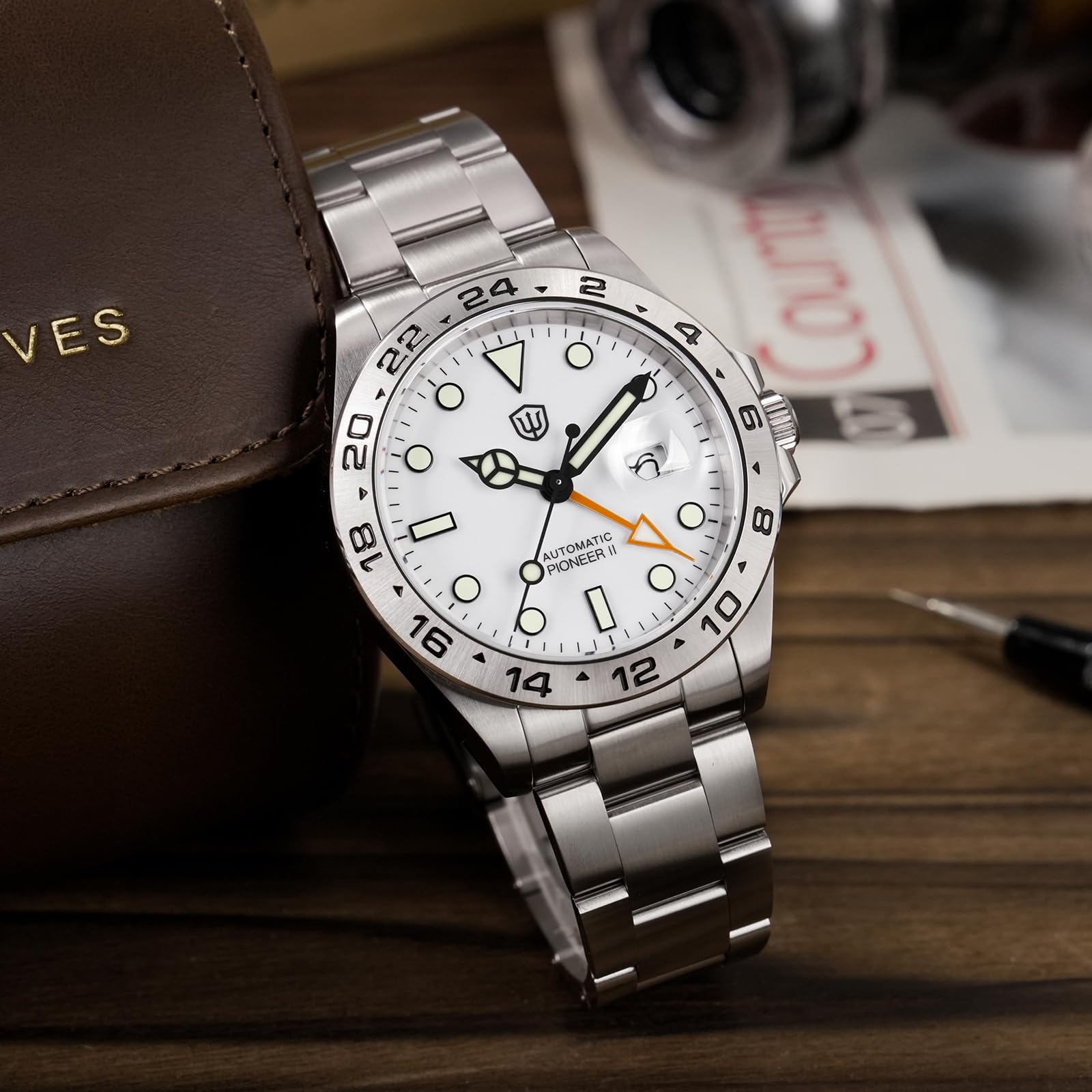 watchdives Zegarek automatyczny GMT WD1993 Dual Time Zone Dive Zegarek na rękę 40 mm szafirowy kryształ 100 m wodoodporne zegarki dla mężczyzn