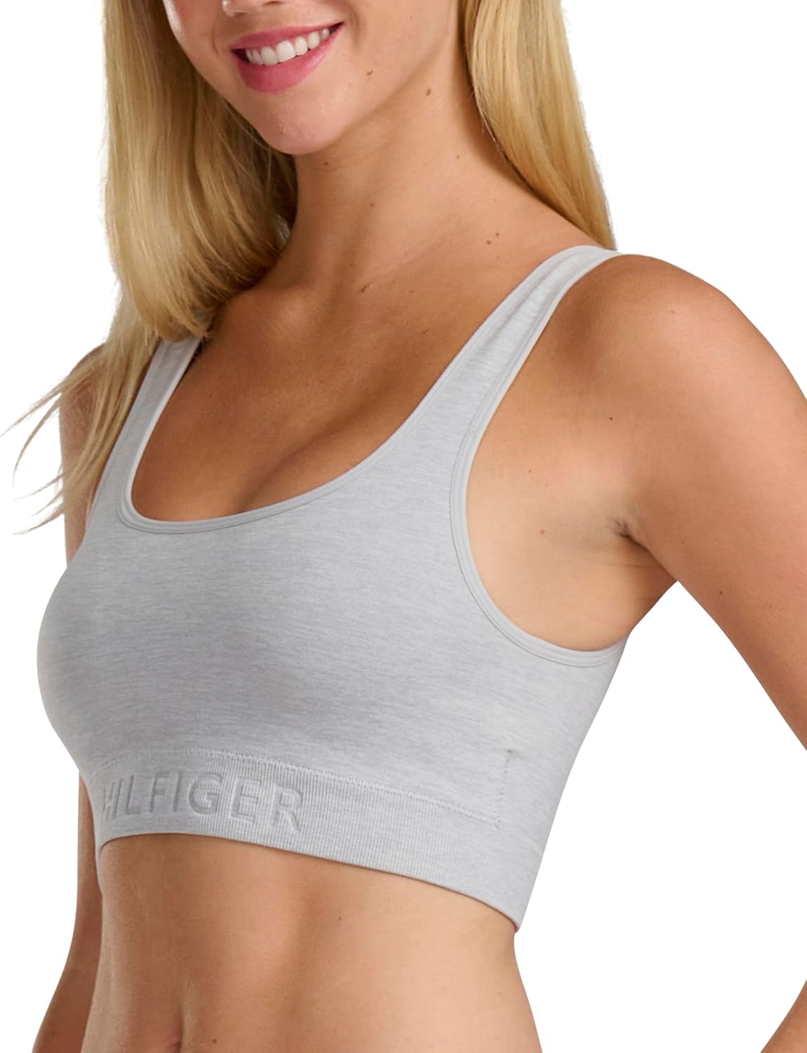 Tommy Hilfiger Women's Seamless Scoop Neck Bralette with Removable Pads 2-Pack - Image 5