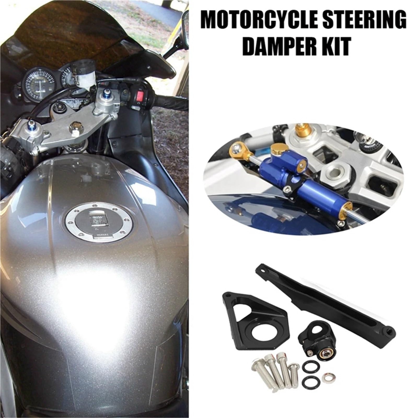 Kit De Soporte Montaje Amortiguador Estabilizador Dirección Motocicleta para Yamaha YZF-R6 YZF600 2003 2004 2005