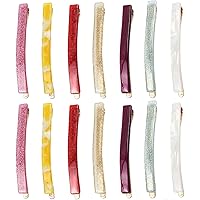 Vista 1 de MIAO JIN 14 piezas de pinzas para el pelo de color puro Bobby pins de acetato, horquillas, accesorios para el cabello, pinzas para el cabello