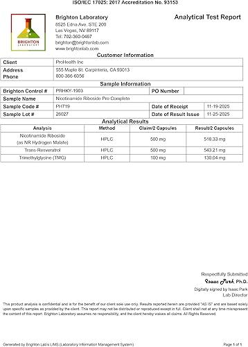 Miniatura 8 de ProHealth Suplemento activador NAD+ completo de nicotinamida Riboside Pro. 500 mg de ribósido de nicotinamida como malato de hidrógeno NR, más 250