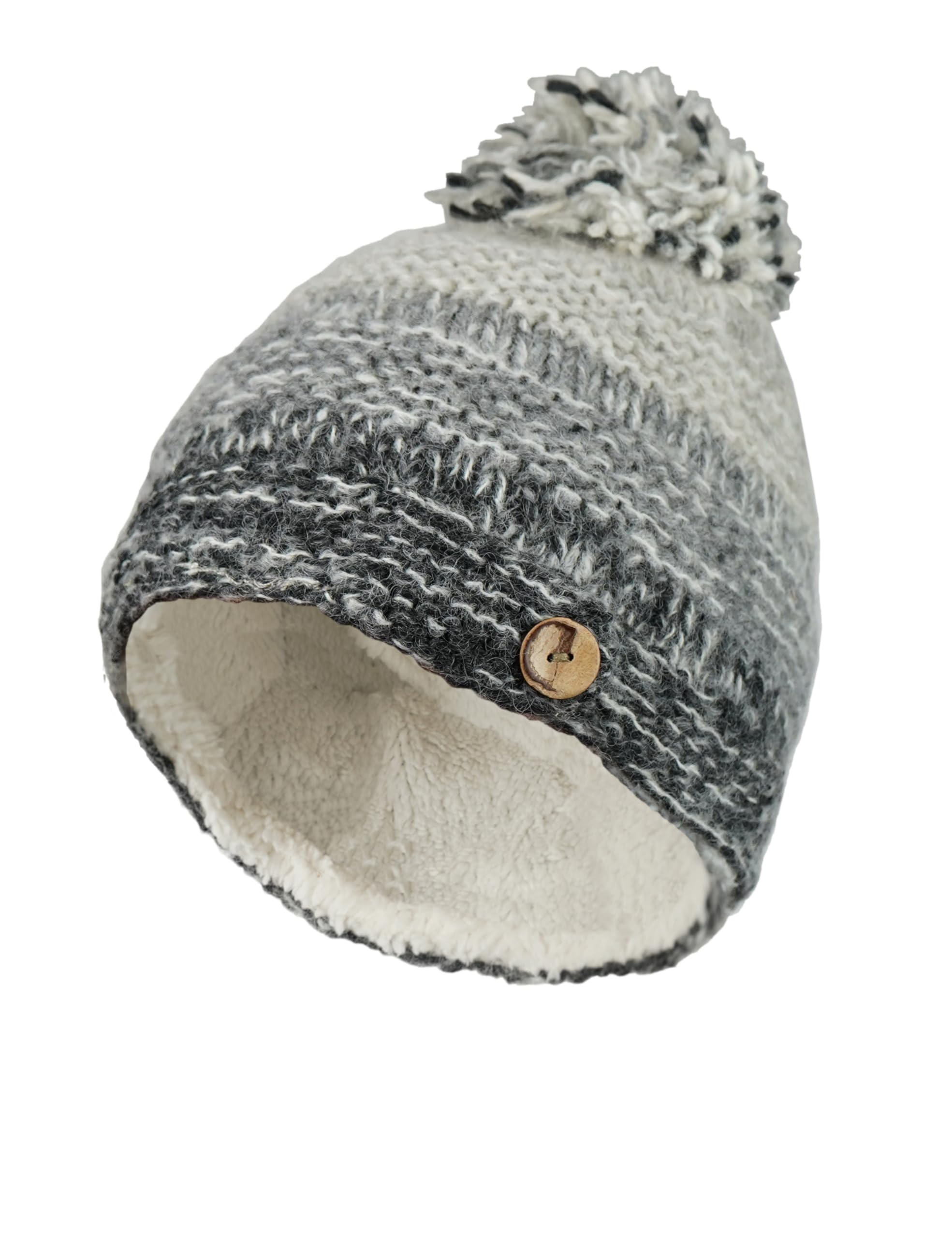 Pachamama Sierra Nevada Bobble Beanie Hat - Smoke SIENVBOBS-44902