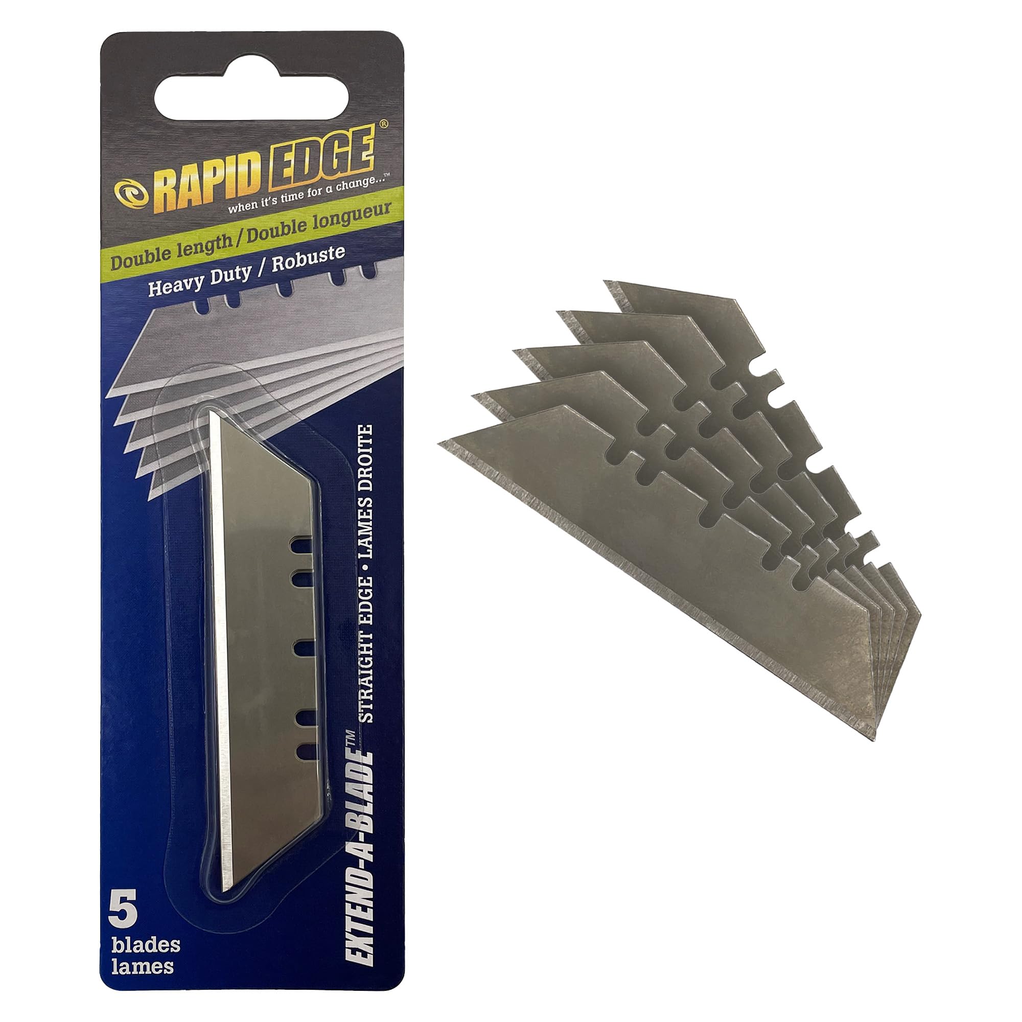 Rapid Edge Tools RT00012 5 Pack Double Length Blades (For Extend a Blade Knife)