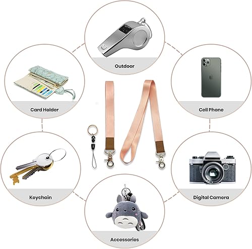 Miniatura 7 de PAKASEBOXES Correa de muñeca para llaves, cordón para el cuello para credencial de identificación, llavero de pulsera con llavero para profesores,
