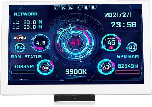 5 Inch Computer Temperature Monitor - PC Sensor Display for CPU, RAM, HDD Data - USB Mini Secondary Screen Compatible with Windows