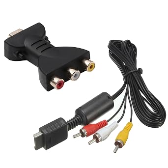 1080P HDMI to AV Adapter, PS2 PS3 AV Cable, 1.8M/6Ft AV to RCA Cable, High-Definition HDMI to 3 RGB RCA Adapter Digital Signal Converter and Composite lead Cord