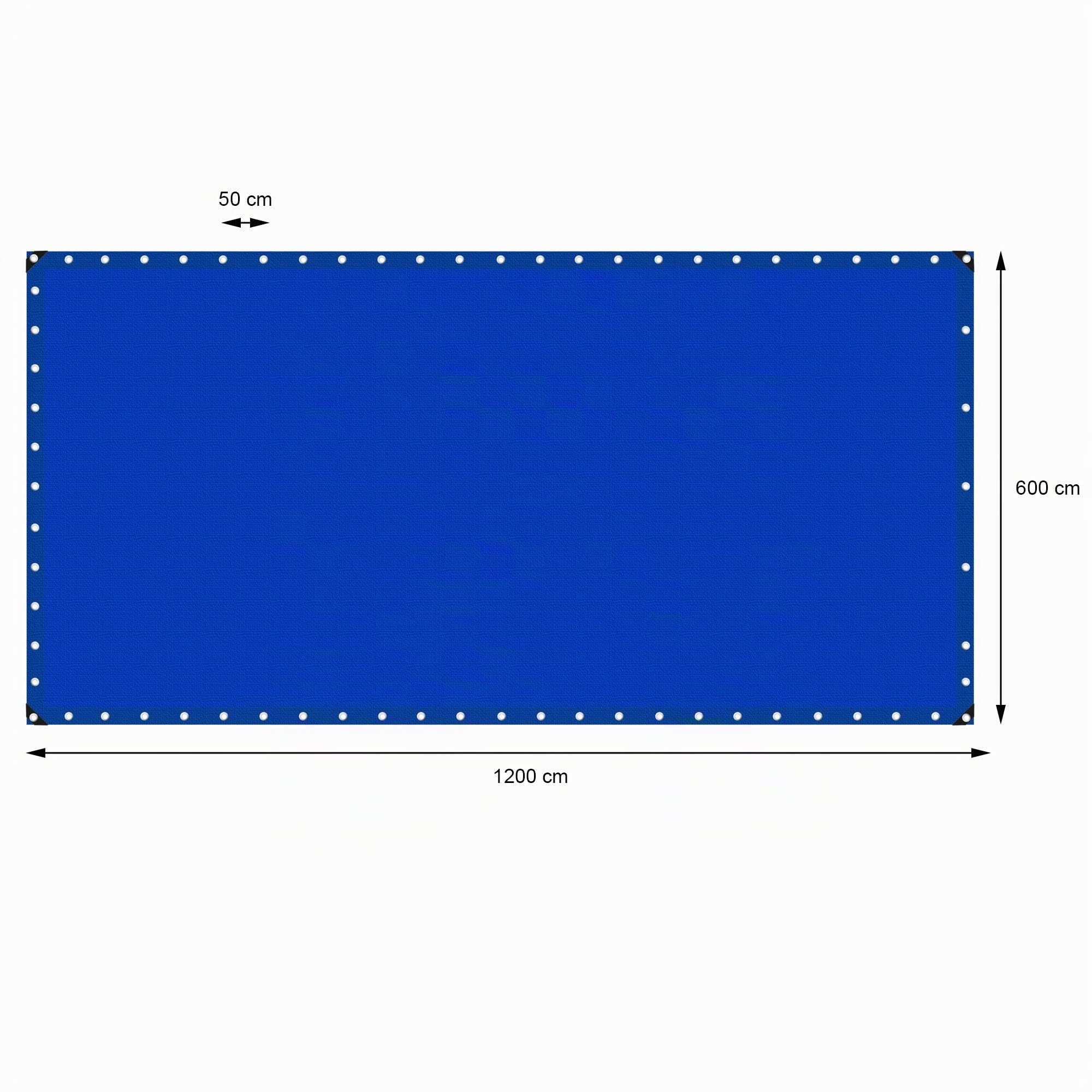 ECD Germany Telone Tessuto con Occhielli 6x12m 72m² 180g/m² Blu Impermeabile per Esterno Antistrappo Telo di Protezione Antipioggia Copertura Giardino Telone Protettivo