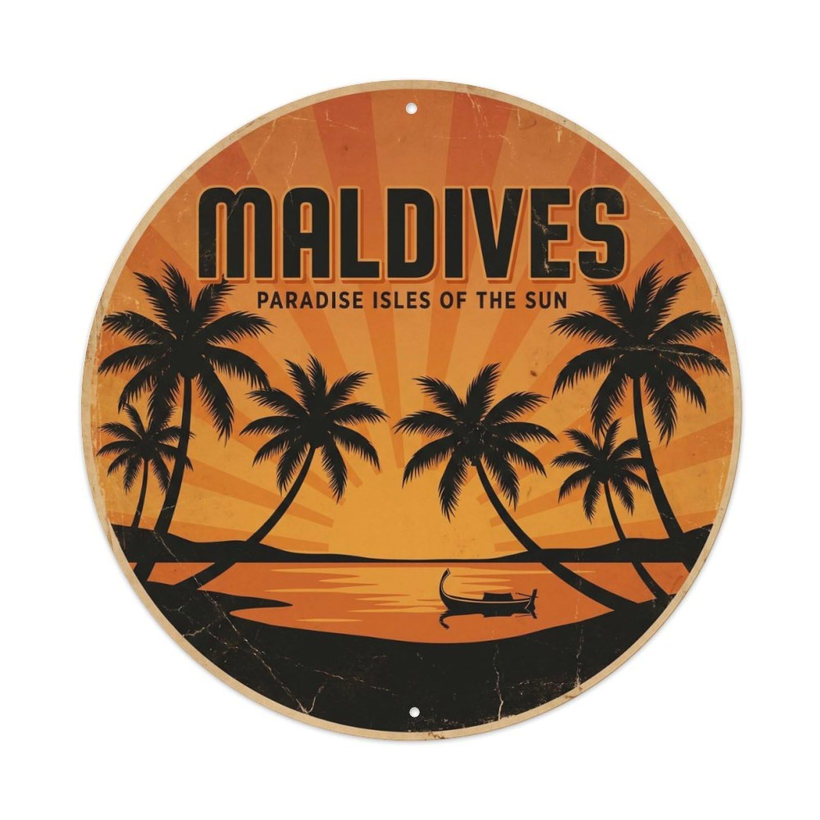 Coral Coast Maldives Retro Lagoon Travel Metal Tin Sign