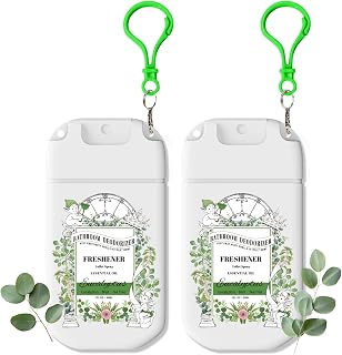Azulfra Pocket Size Toilet Spray for Poop 2 Pack, Eucalyptus Scent | Bathroom Odor Eliminator, with Removable Hook, Travel Essentials Variety