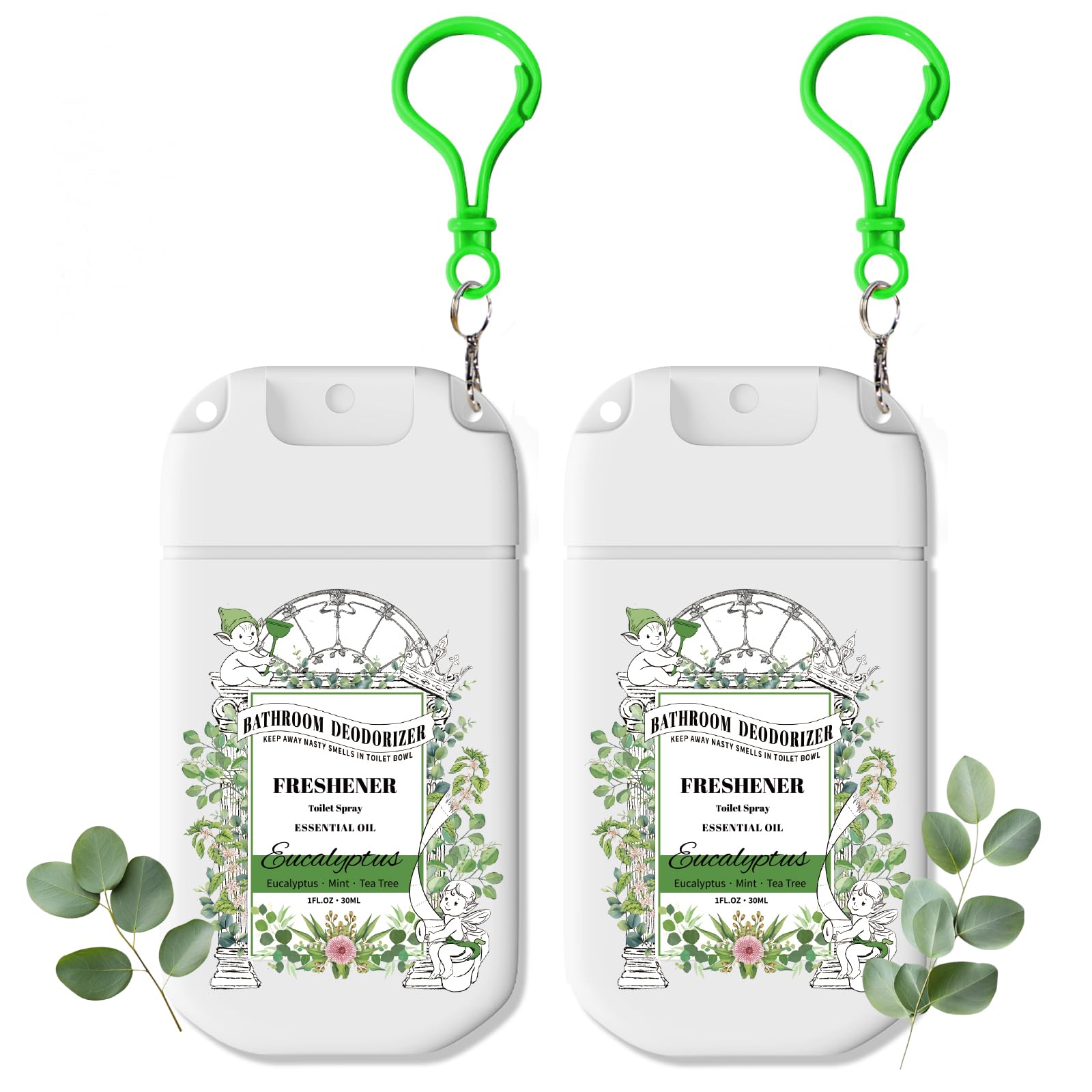 Azulfra Pocket Size Toilet Spray for Poop 2 Pack, Eucalyptus Scent