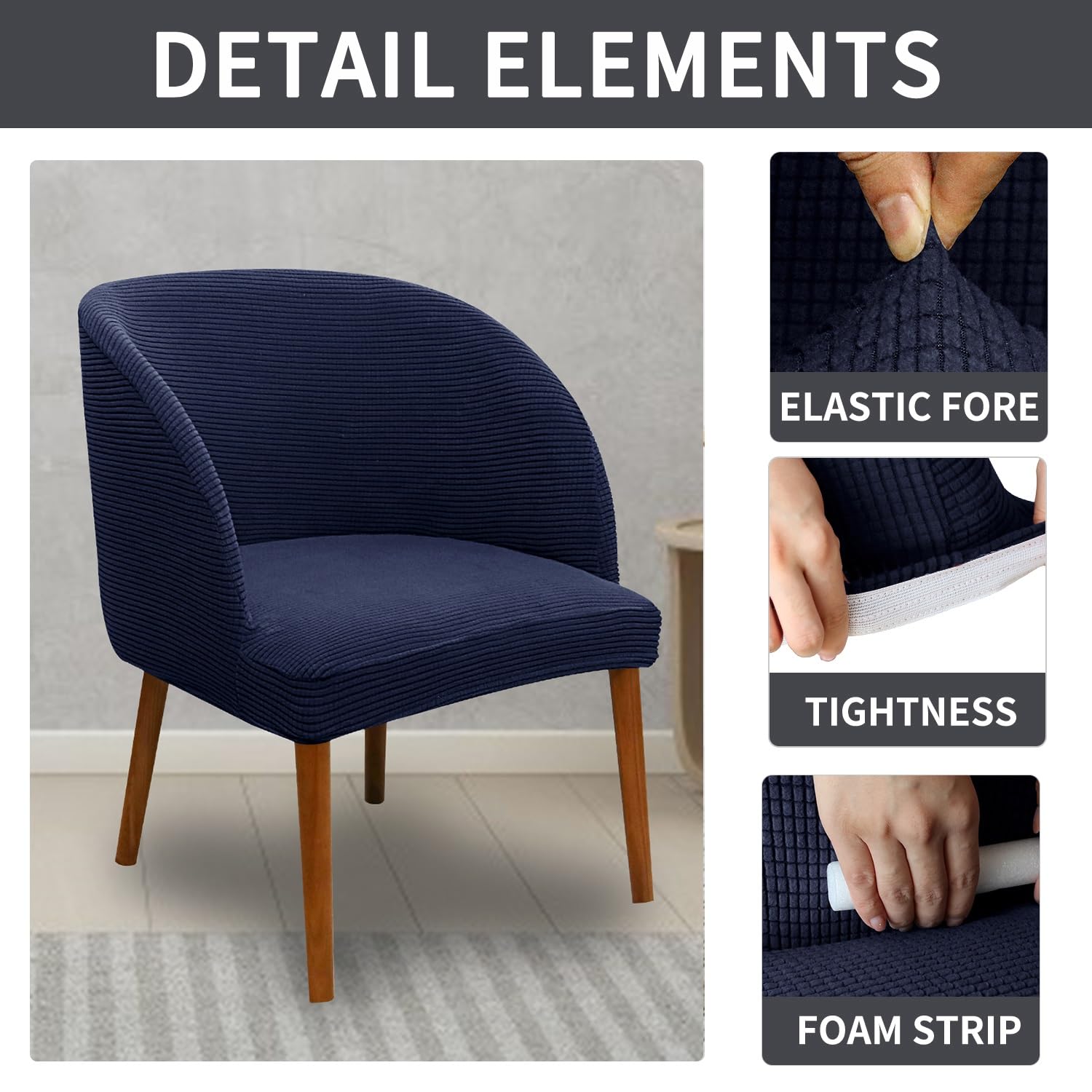 Set di 1/2/4/6 coprisedia elastici universali per sedie da pranzo, rotonde, protezione elastica per casa e ufficio, colore n. 9, dimensioni: standard