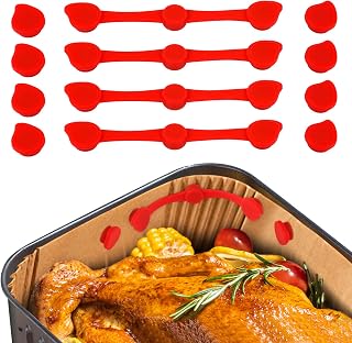 12PCS Air Fryer Magnets Silicone Buckle for Parchment Paper, Heat-Resistant Air Fryer Magnets Accessories, Secure Parchment Paper, Prevent Burning & Food Sticking