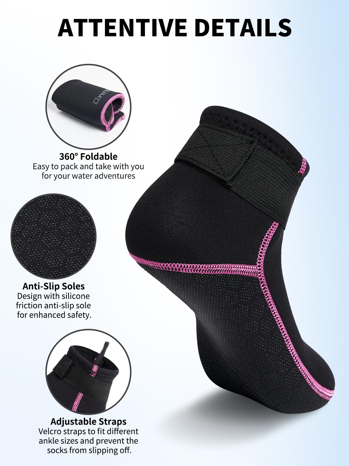 Owntop Calzari Neoprene, 3mm Calzini in Neoprene per Uomo Donna Calzari Beach Volley Sub Calze Neoprene per Sport Acquatici