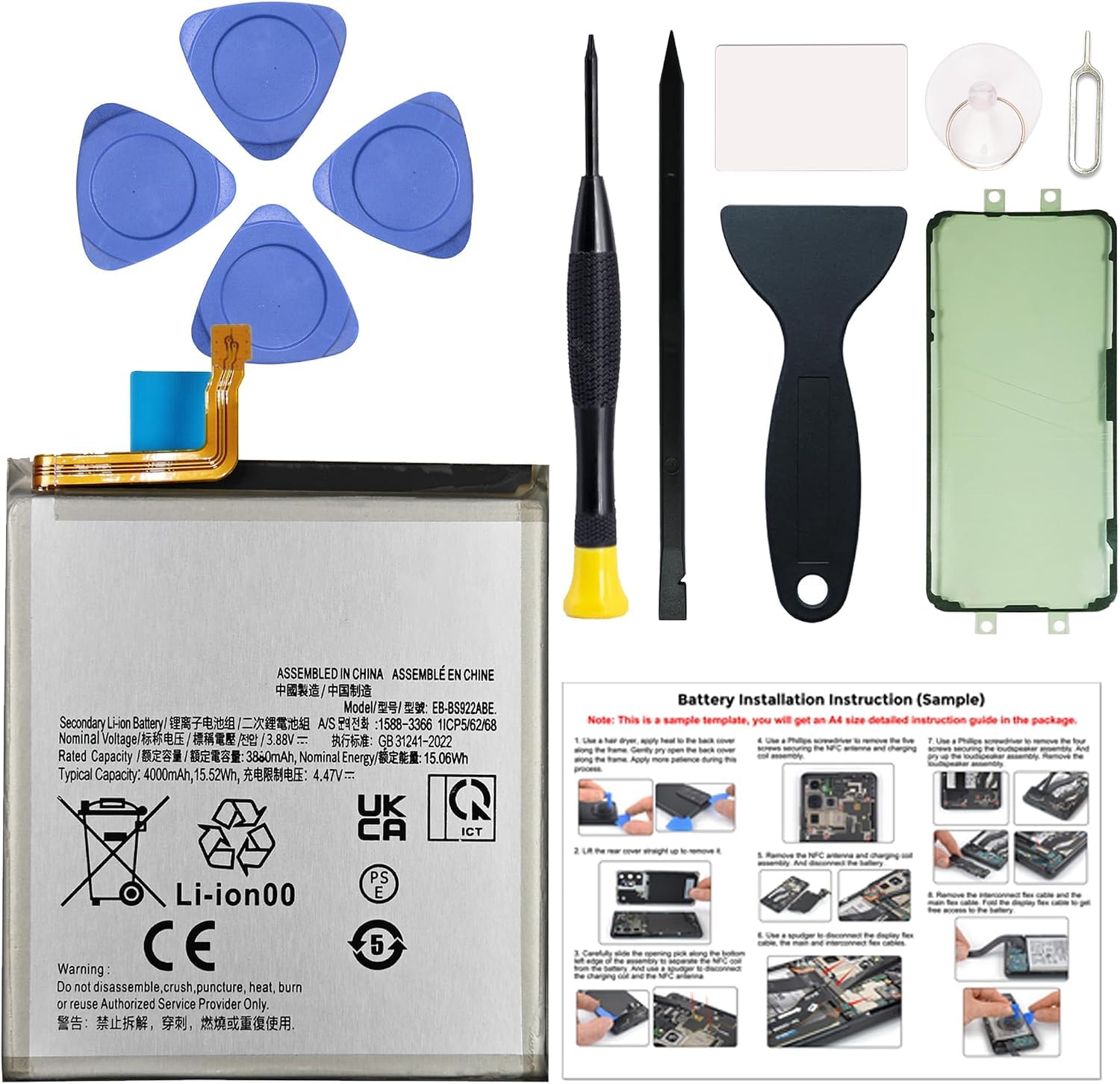 New EB-BS921ABY EB-BS922ABY Li-ion Battery Compatible with Galaxy S24 5G SM-S921
