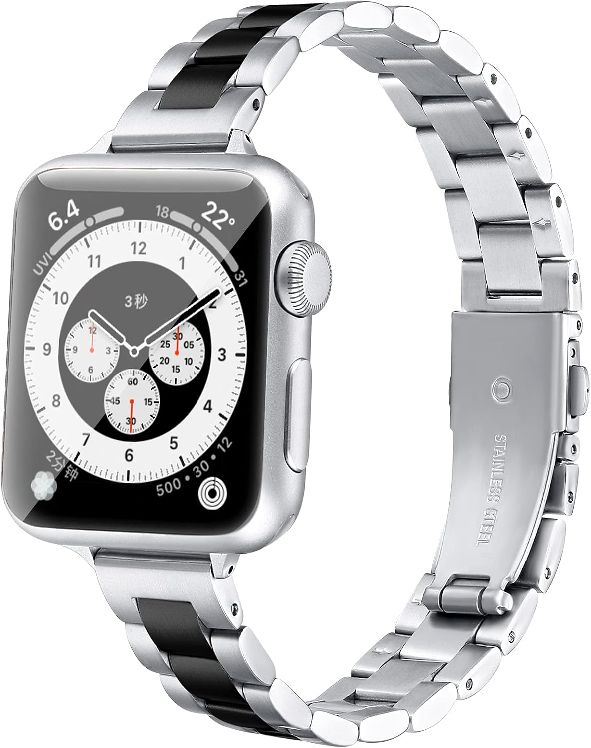 fastgo Metal Band Thin Compatible with Apple Watch Band Women Men 44mm 42mm 45mm 49mm 38mm 40mm 41mm, Stainless Steel Chain Fashion Wristband for Iphone Iwatch SE Series 8 7 6 5 4 3 2 1