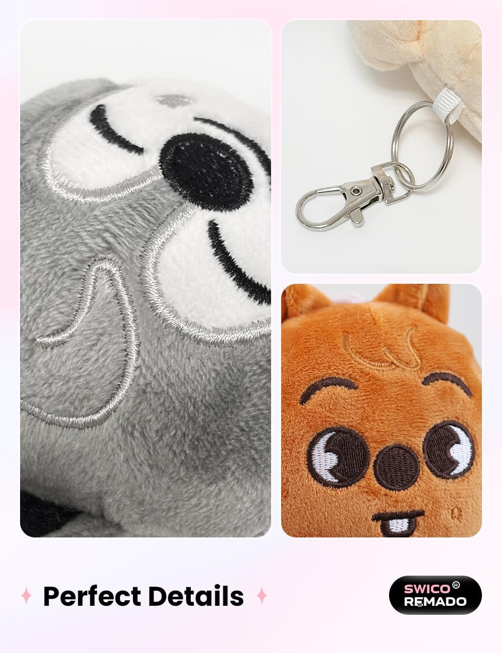 Swico Remado Keychains Cute Cartoon Animal Keyring Car Key Pendant Women Backpack Handbag Wallet Pendants Decoration - Image 4