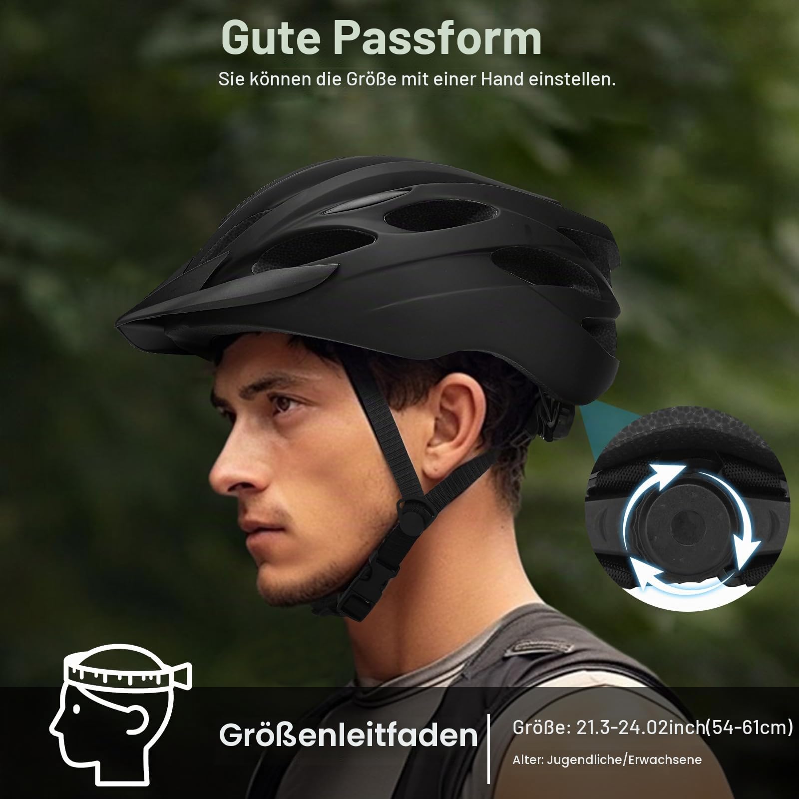 Fahrradhelm, Fahrradhelm Erwachsene mit Licht, Radhelm, Cityhelm Urban Fahrradhelm für Herren Damen mit Visier, Fahrrad Helm54-61cm