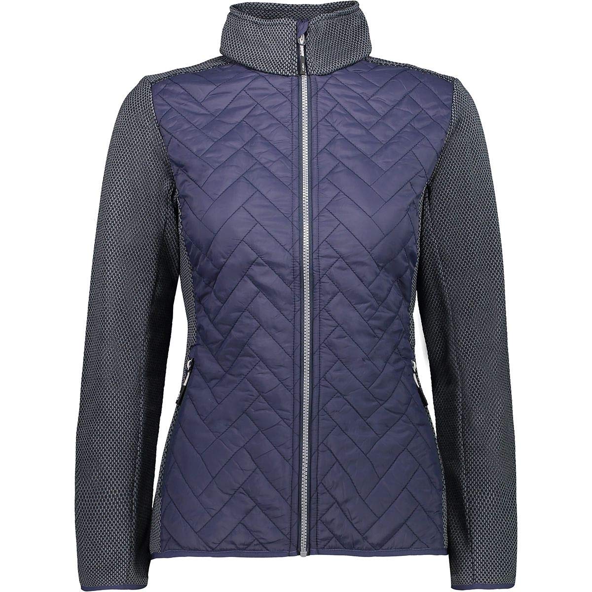 CMP Women's Knit Tech Fleece Jacket with Padding, Black Blue, 40, Black Blue