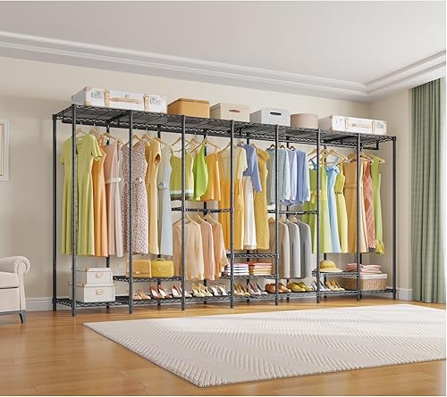 Miniatura 8 de VIPEK V70 - Perchero de ropa extra grande, resistente, armario independiente de metal para colgar ropa, organizador y almacenamiento de dormitorio,