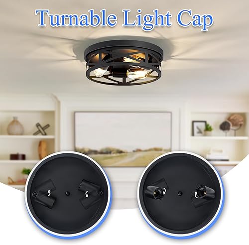 Miniatura 4 de SKEJAO Lámpara de techo de montaje empotrado de 13 pulgadas, lámpara de techo de 3 luces para pasillo, lámparas de techo negras para pasillo,