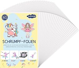 LUZOON 25 Sheets of Plastic Magic A4 – Shrinkable Paper for Oven, Translucent Total Transparency, Thickness 0.3 mm, Size 20 x 29 cm