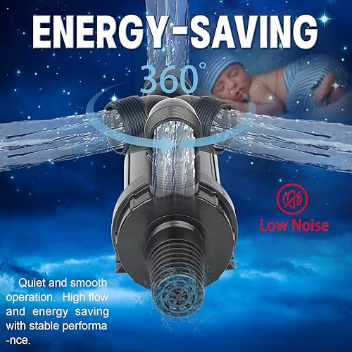 Miniatura 3 de WaterRebirth (PC2000,2000GPH) Bomba de agua sumergible de alto flujo-CasaBomba de agua en línea-Bomba sumergible-Bomba de transferencia de