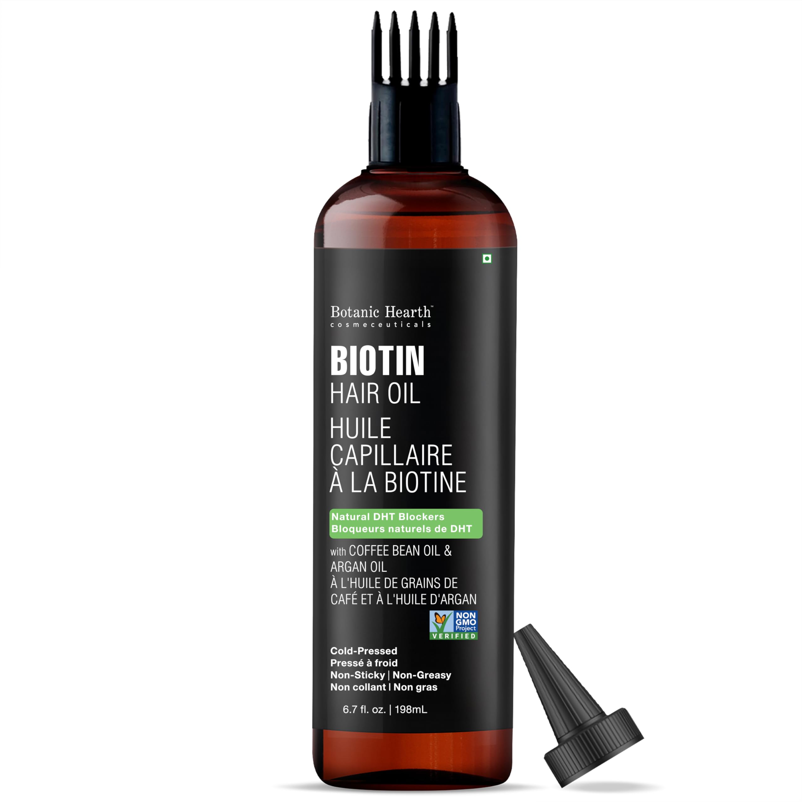 Botanic Hearth Biotin Hair Oil For Hair Growth Infused With Coffee Bean Oil & Argan Oil | Hair Strenghtening Treatment | Nourishing & Volumizing | Non GMO Verified | 6.7 fl oz