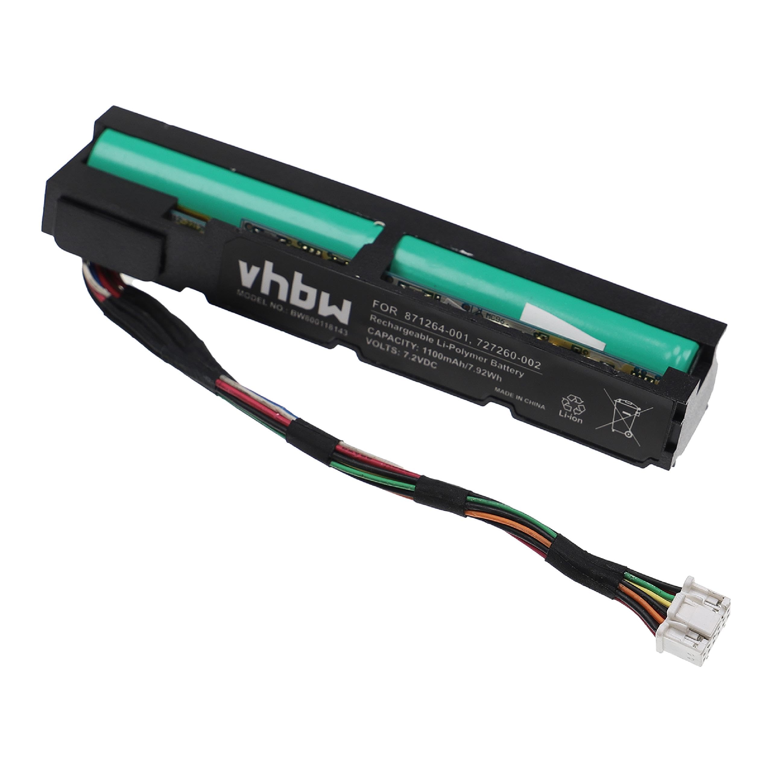 vhbw batteria compatibile con HP Smart Array P440 Controller, P440ar Controller, P441 Controller raid controller (1100mAh, 3,7V, Li-Ion)