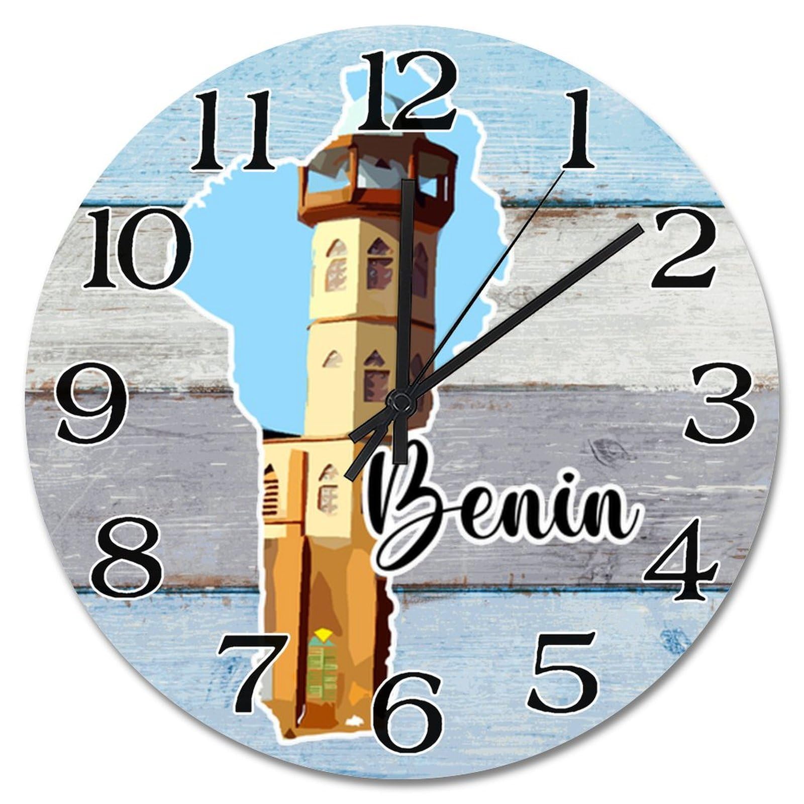 Horloge murale Bénin grande taille 30,5 cm pour bureau