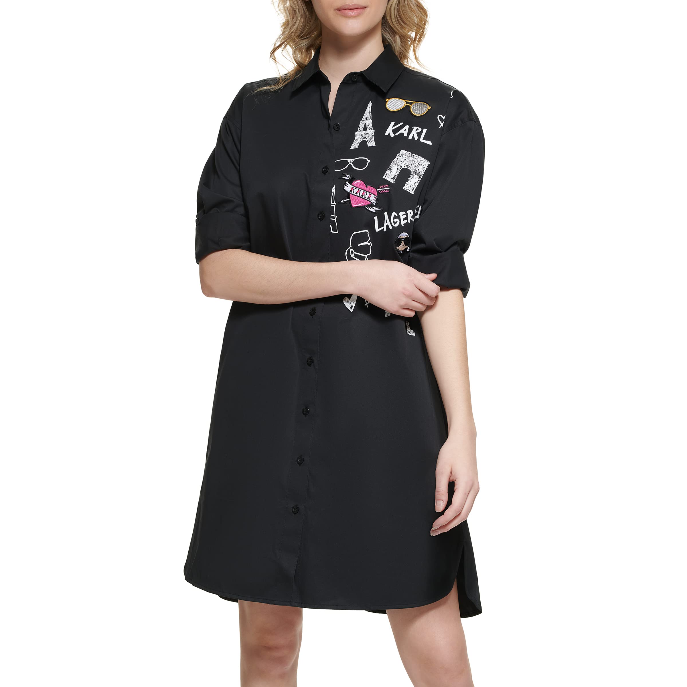 Karl Lagerfield ParisWomen's L2tb0980-blk-medium Dress, Black, M