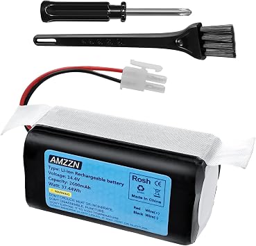 14.4V 2600mAh Replacement Battery for ILIFE A4S, Compatible with ILIFE A4, A4s, A4s Pro, A6, A7, A9, A10, V7, V7s, V7s Plus, W400, W400s, W450 Robot Vacuum Cleaner 5557 2P Plug Battery