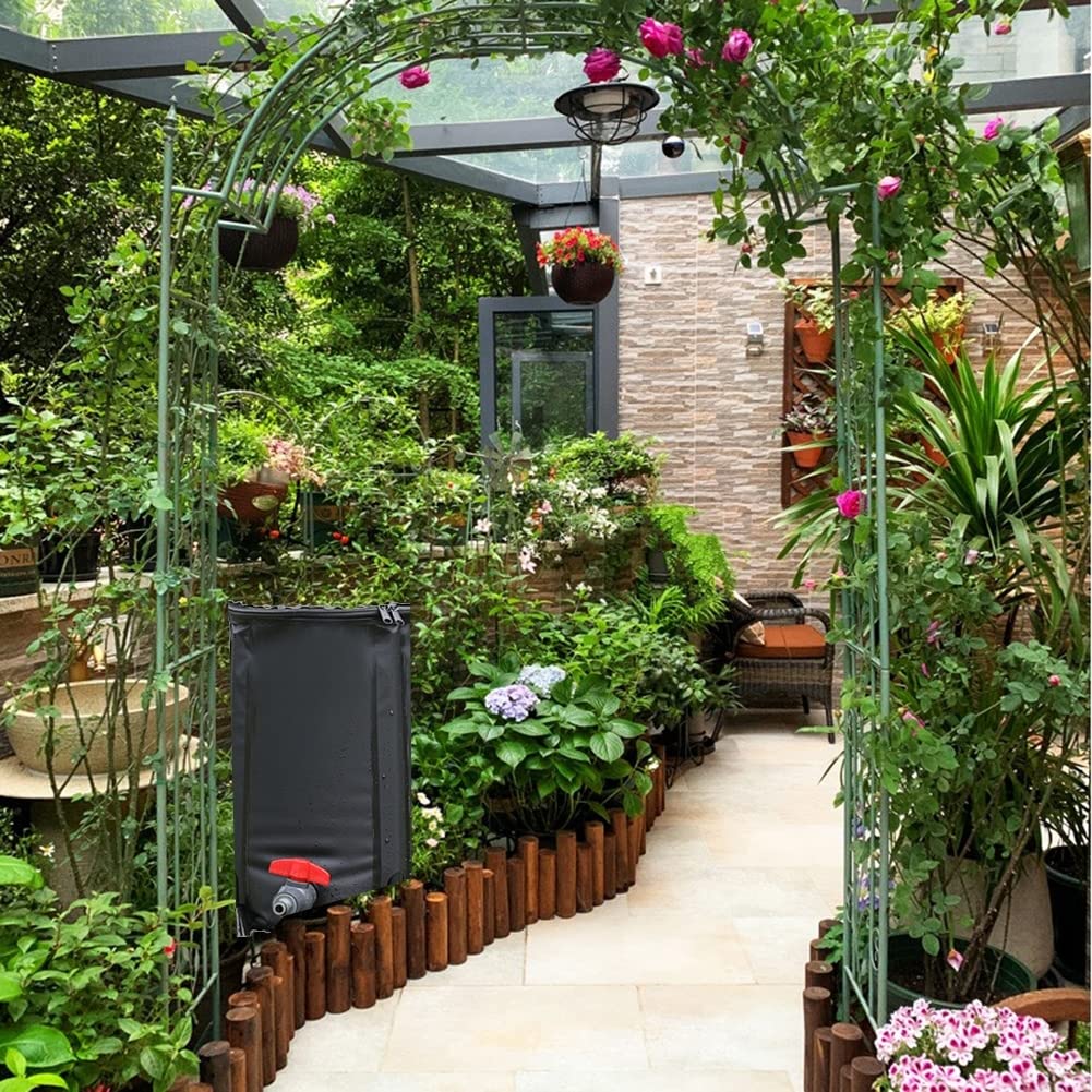 Serbatoio d'Acqua Pieghevole di Grandi Dimensioni, Contenitore Portatile per Fusti d'Acqua da Giardino, per Uso Agricolo E Resistente alla Siccità da Giardinaggio,Nero,100L/40 * 78CM
