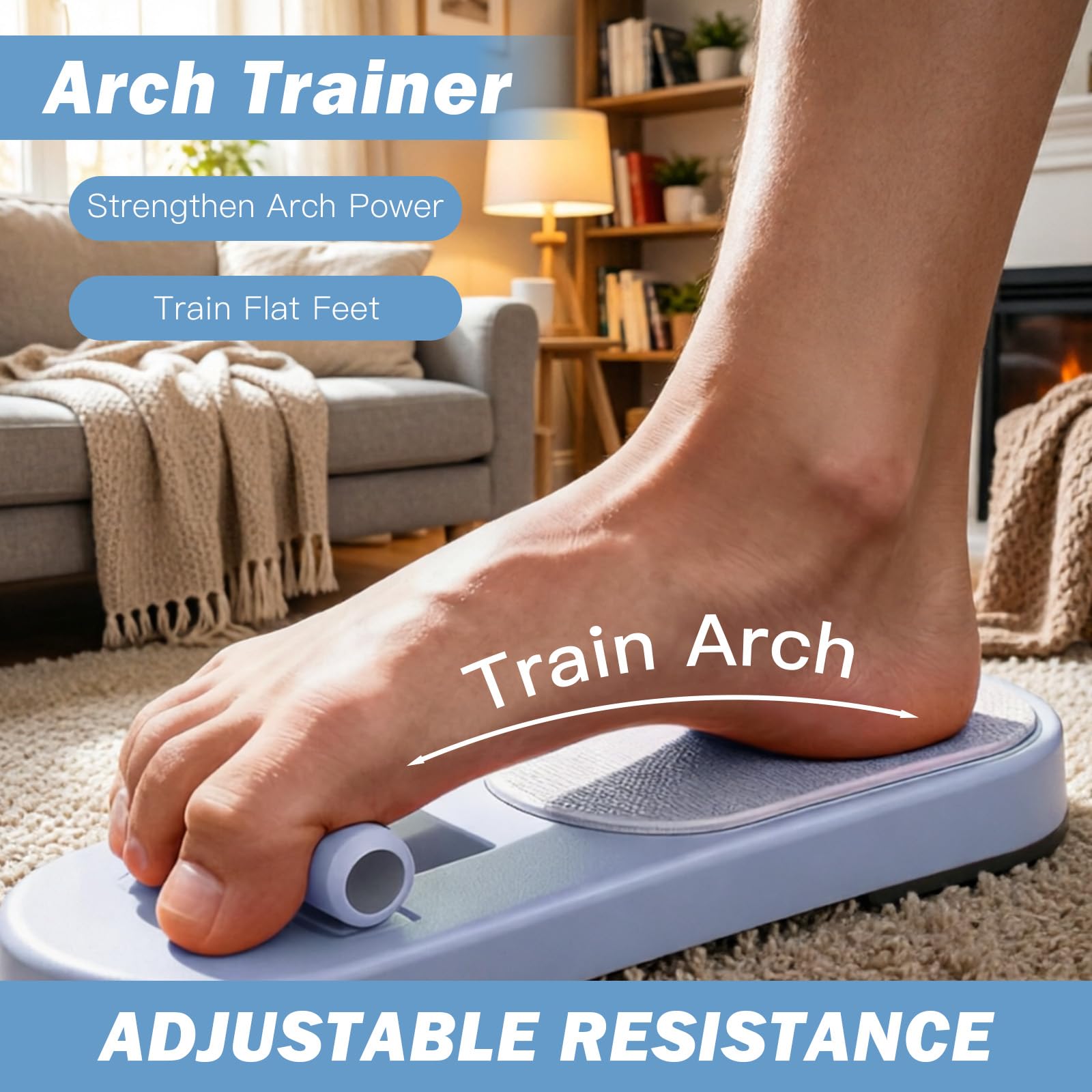 Planche d'équilibre, entraîneur de voûte plantaire pour pieds plats, support des orteils et de la voûte plantaire, planche d'entraînement des pieds réglable pour la rééducation, le soulagement de la