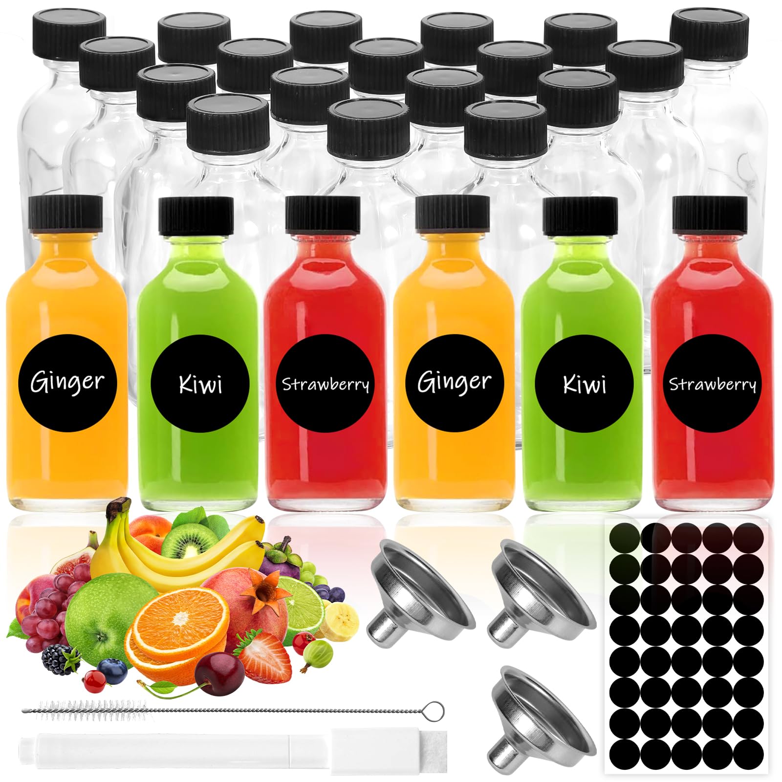 Verre En Plastique Vide 60ml 2OZ Mini Ginger Shot Packs Boissons Smoothies Bouteilles Et Contenants De Jus D'orange Pur