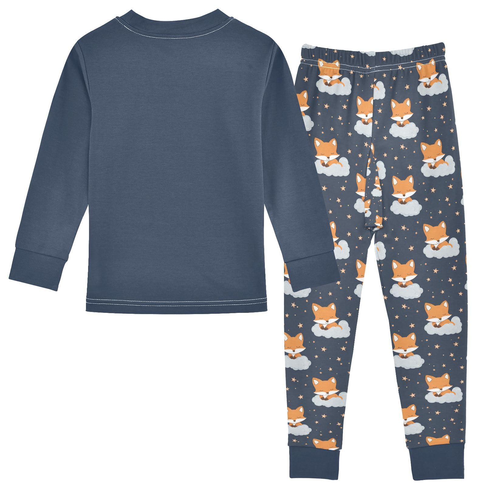 Mnsruu Lindo conjunto de pijama de zorro de algodón suave de manga larga de 2 piezas