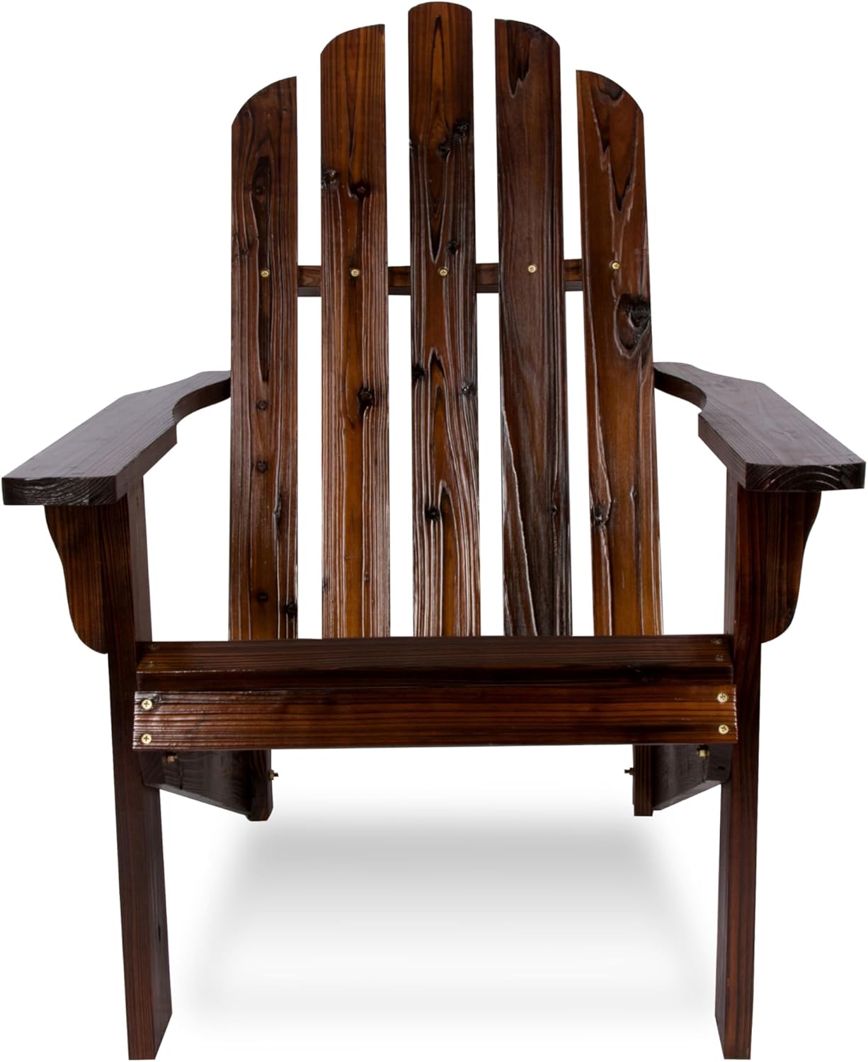 Shine Company 4618BB Marina Wooden Outdoor Patio Adirondack Chair, Burnt Brown