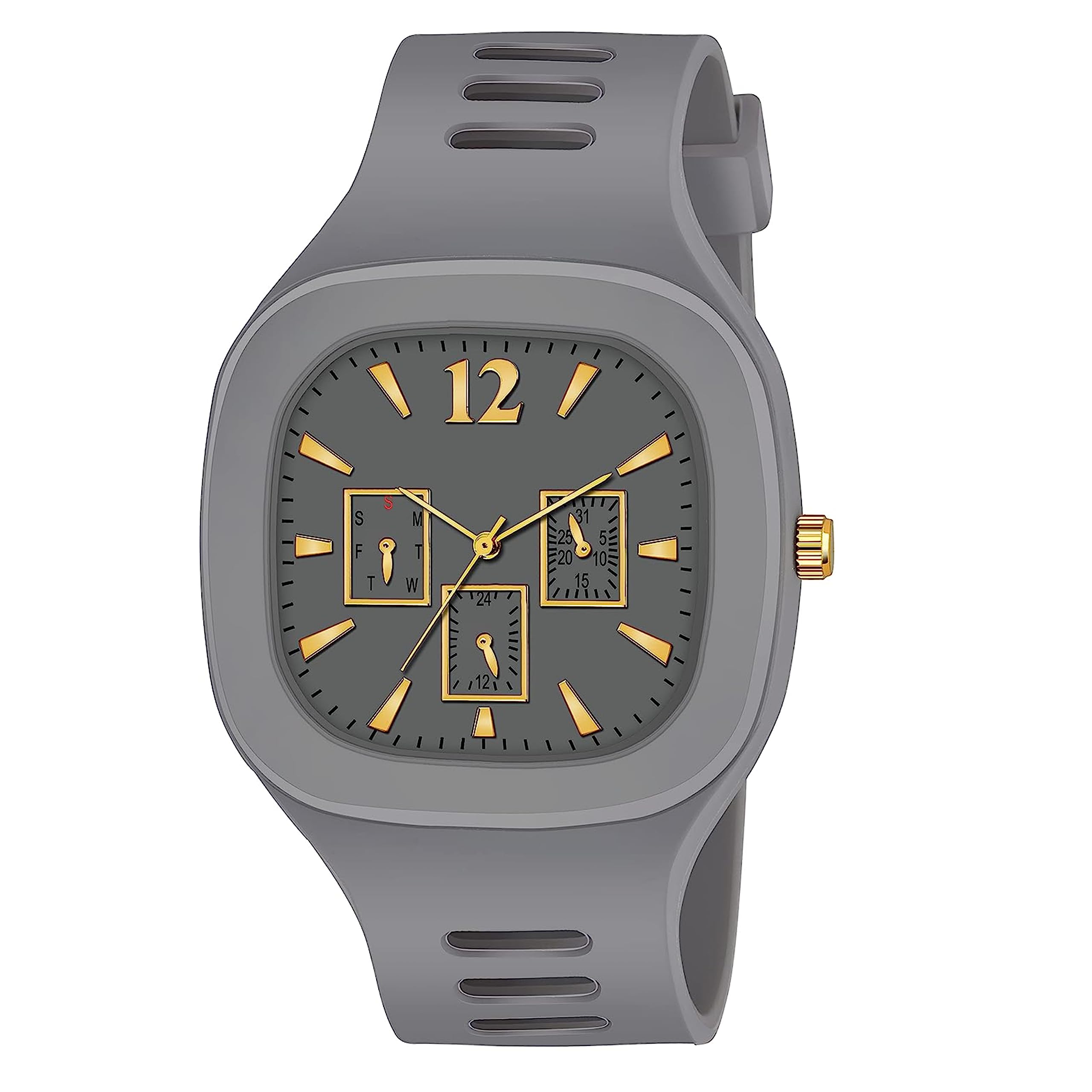 AMIGOS - BUY HAPPINESS Square Multi Dial Analog Silicon Strap Addi Stylish Designer Analog Watch for Boys (B0CBFF4H94) Amazon Price History, Amazon Price Tracker