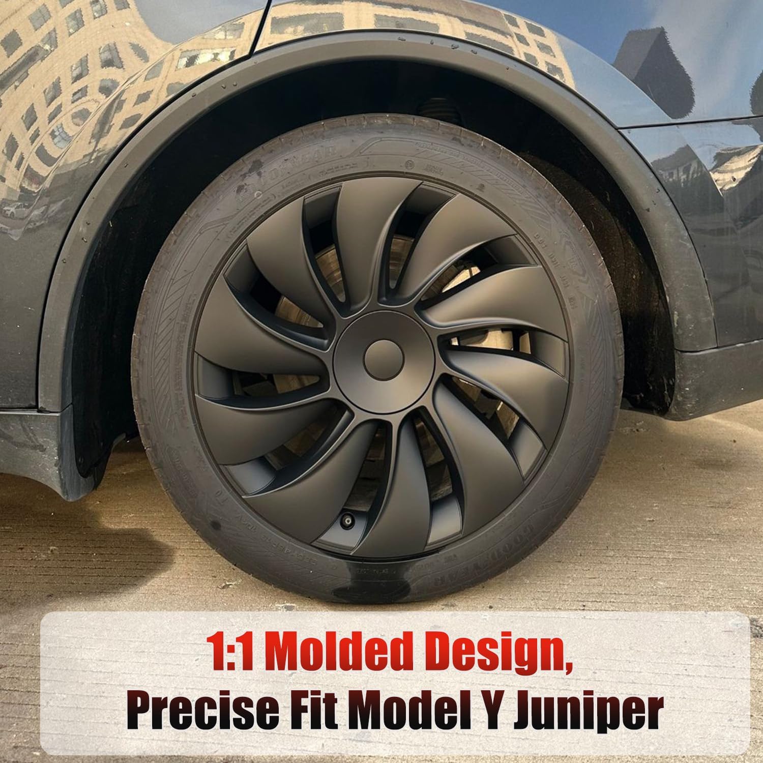 Wheel Covers for Model Y Juniper 19’’ Crossflow Wheel with Center Caps, 19 inch Wheel Covers Hubcap for Tesla Model Y 2025 2026 Juniper Accessories (Cyclo Style)