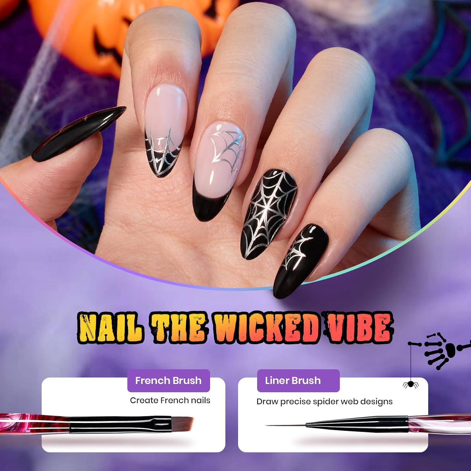 Beetles Halloween Nail Art Brushes, Blood Entwined Nail Art Pens 6pcs image 3