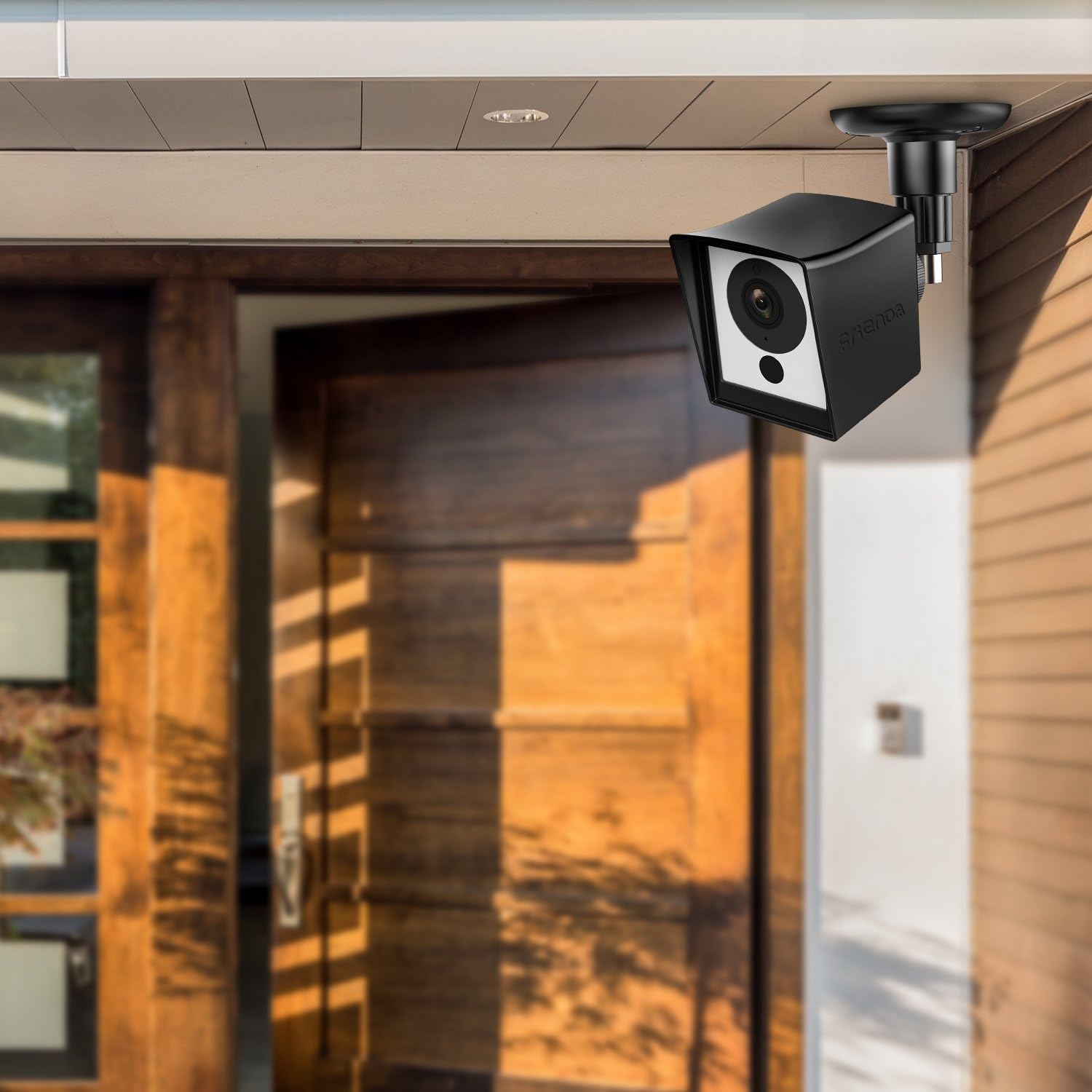 Frienda Camera Cover Compatible with Wyze Cam 1080p Camera and iSmart Alarm Spot Camera, Black Skin Cover with Security Wall Mount, Weather Resistant, Against Rain and Dust (No Include Camera)
