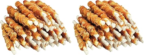 Miniatura 12 de MON2SUN Golosinas para perros, palitos de piel de pollo torcida de cuero crudo de 5 pulgadas, adecuadas para cachorros y perros pequeños, 5 pulgadas