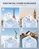 Vista 4 de EPICKA Adaptador de viaje universal de 35W con 2 tomas de CA, adaptador de enchufe de viaje europeo con carga rápida PD, adaptador de corriente