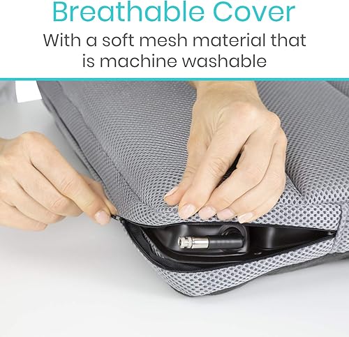 Miniatura 8 de Vive Cojín de asiento inflable 3D  Asiento de alivio de presión de aire ajustable, portátil, almohadilla de coxis estilo gofre para apoyo de